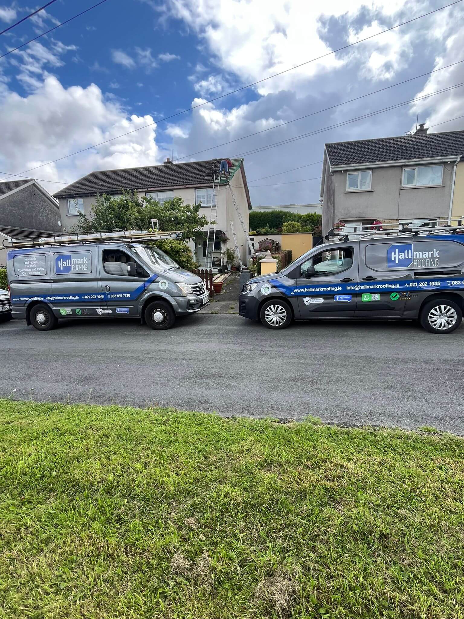 Branded roofing vans